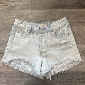 PacSun Distressed High Rise Festival Denim Jean Shorts Size 24